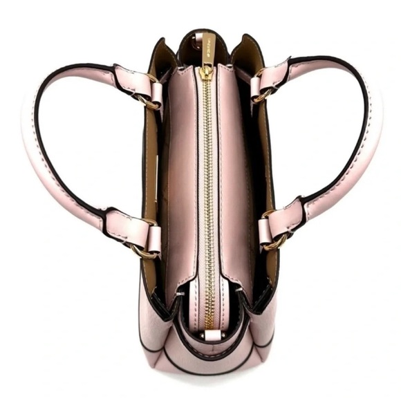 Michael Kors Reed Small Satchel Crossbody Bag & Large Trifold Wallet Light Pink - Picture 8 of 16